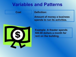 Variables and patterns vocabulary | PPT