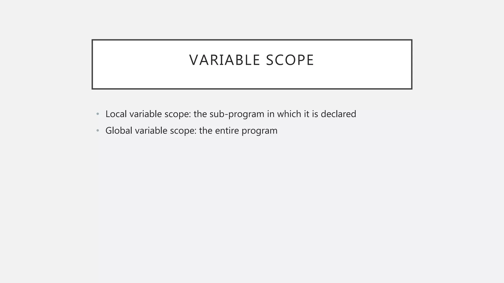 Variable Scope | PPT