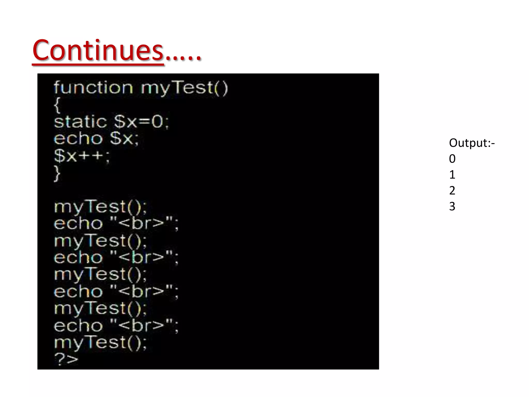 Variable scope in php ppt