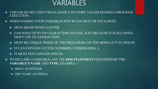 Variable scope ppt in vb6 | PPT
