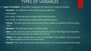 Variable scope ppt in vb6 | PPT