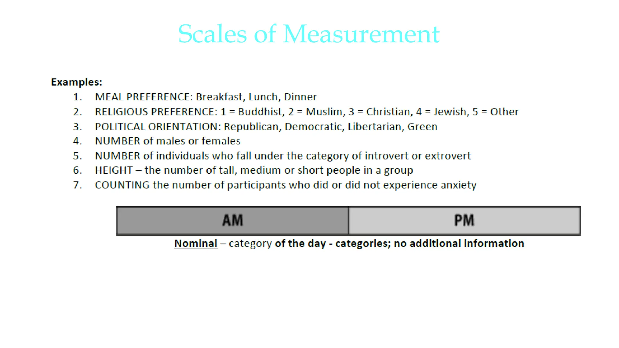 Scales of Measurement
 