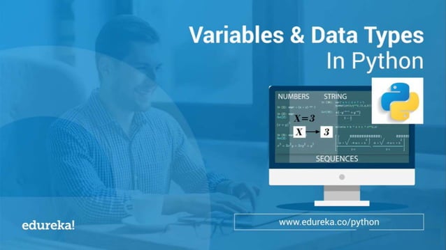 Variables & Data Types In Python | Edureka | PDF image.