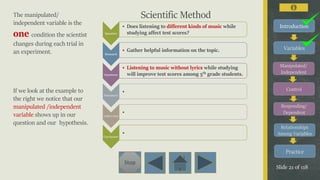 Variables in a science experiment | PDF