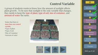 Variables in a science experiment | PDF