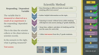 Variables in a science experiment | PDF