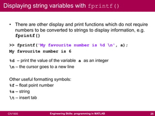 Fprintf Integer Matlab Variables in matlab | PPTX