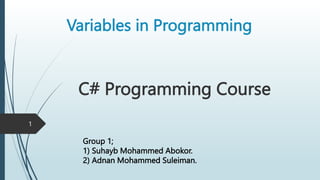 Variables in C# Programming Course | PPT