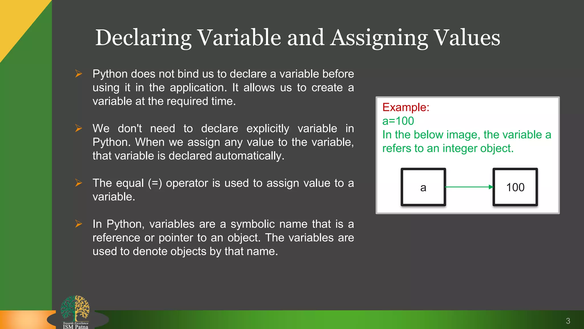 Variables in python | PPT