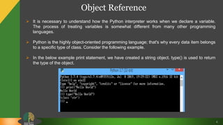 Variables in python | PPTX