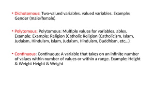 Polytomous Variable Variables & Its Types and its uses in res | PPTX