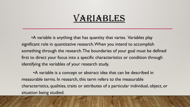 VARIABLES OF QUANTITATIVE RESEARCH .pptx