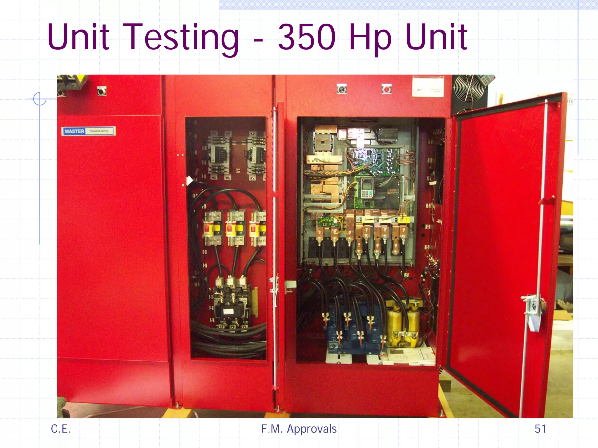 C.E. F.M. Approvals 51
Unit Testing - 350 Hp Unit
 