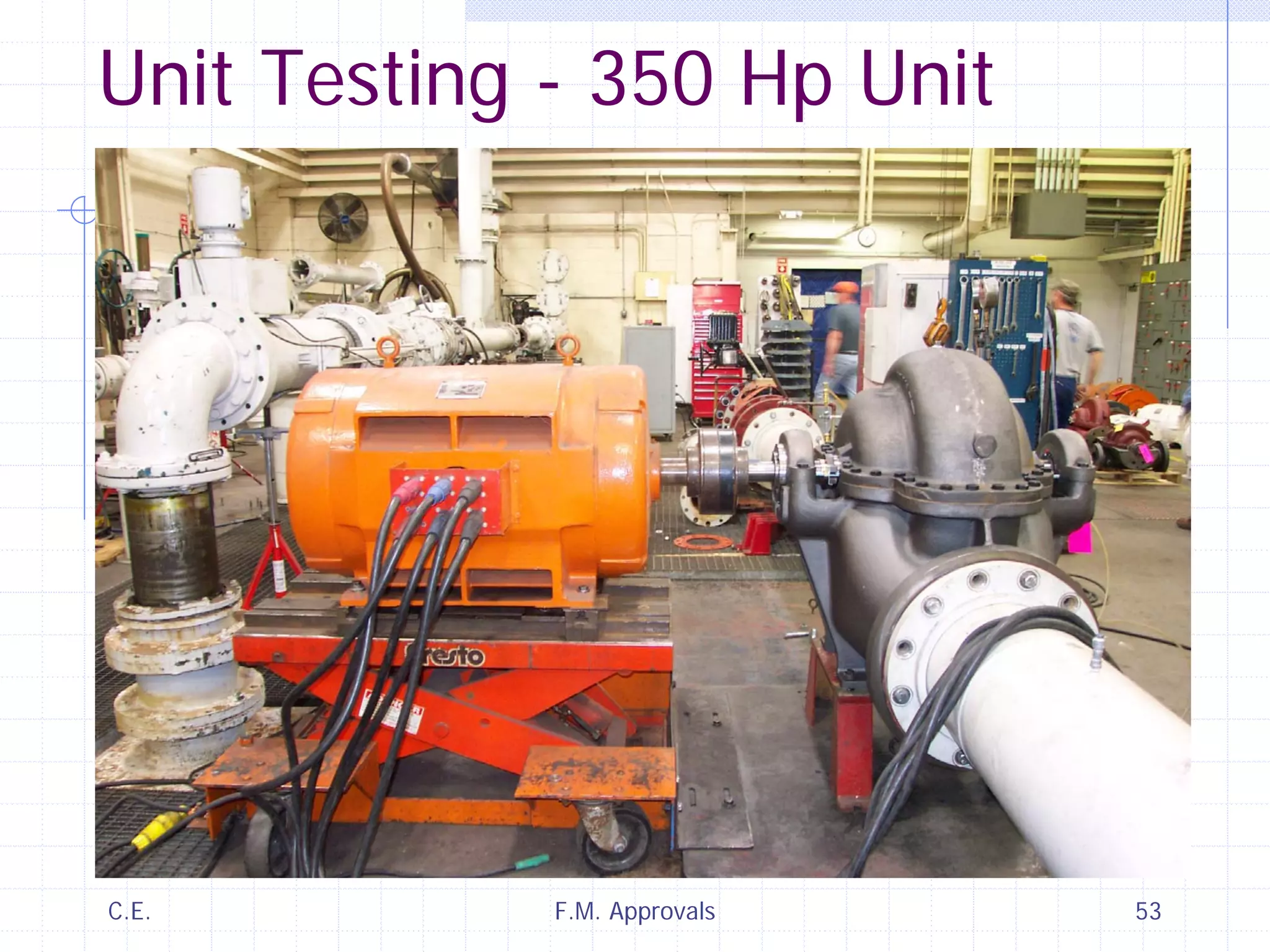 C.E. F.M. Approvals 53
Unit Testing - 350 Hp Unit
 