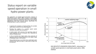 Variable speed operation of hydraulic turbines | PPTX