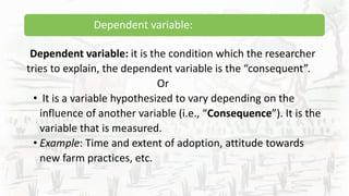 Variables in social science research and its measurement ppt | PPTX