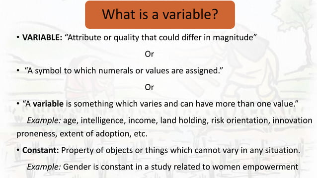 Variables in social science research and its measurement ppt | PPT