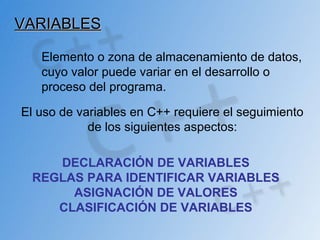 Variables y Constantes en C++ | PPT