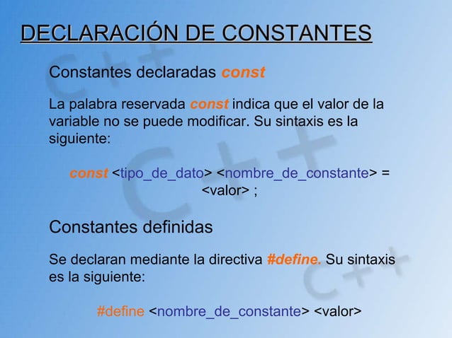 Variables y Constantes en C++ | PPT