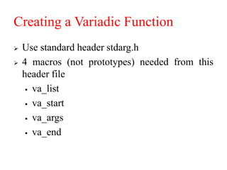 Variadic functions | PPT