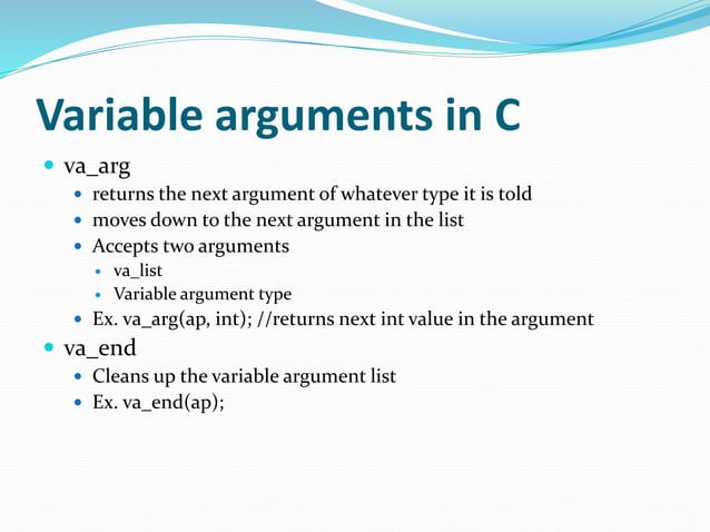 Variadic functions | PPT
