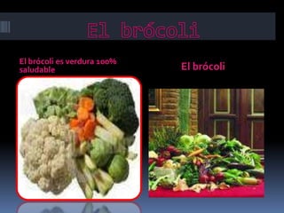       El brócoli El brócoli es verdura 100% saludable               El brócoli 