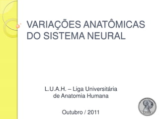 Variações anatômicas do sistema neural