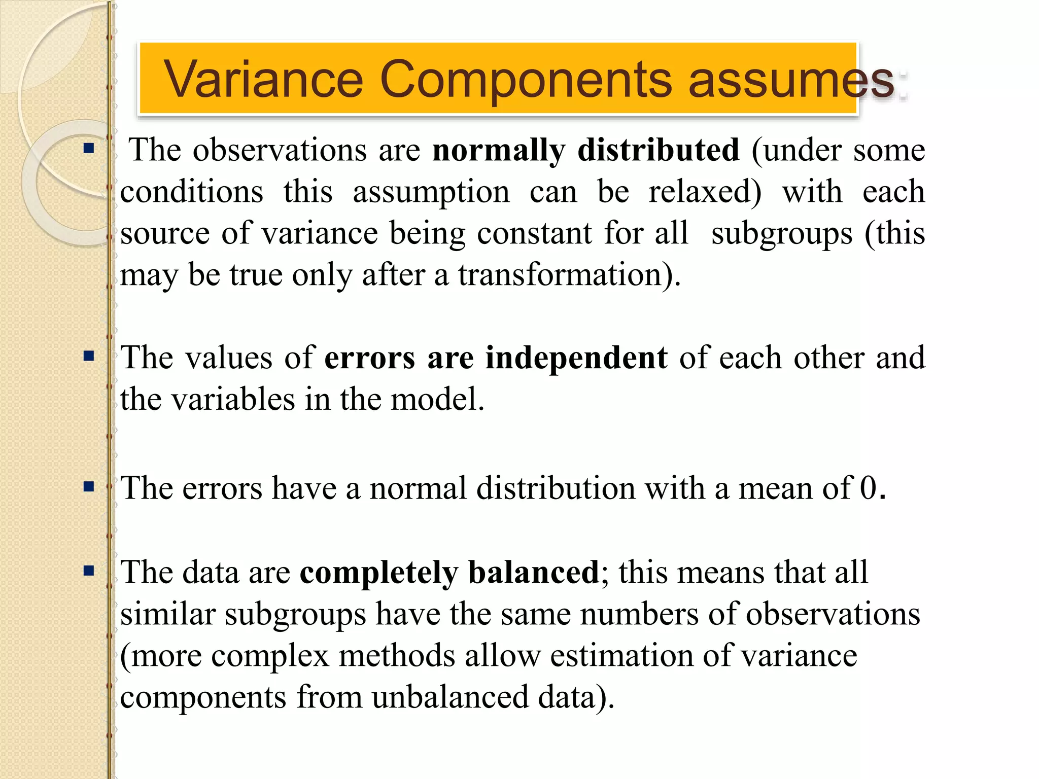 Variance component analysis by paravayya c pujeri | PPT