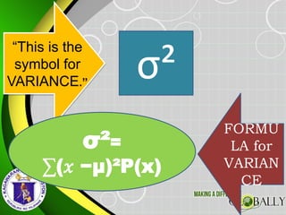 VARIANCE OF DISCRETE RANDOM VARIABLE.pptx