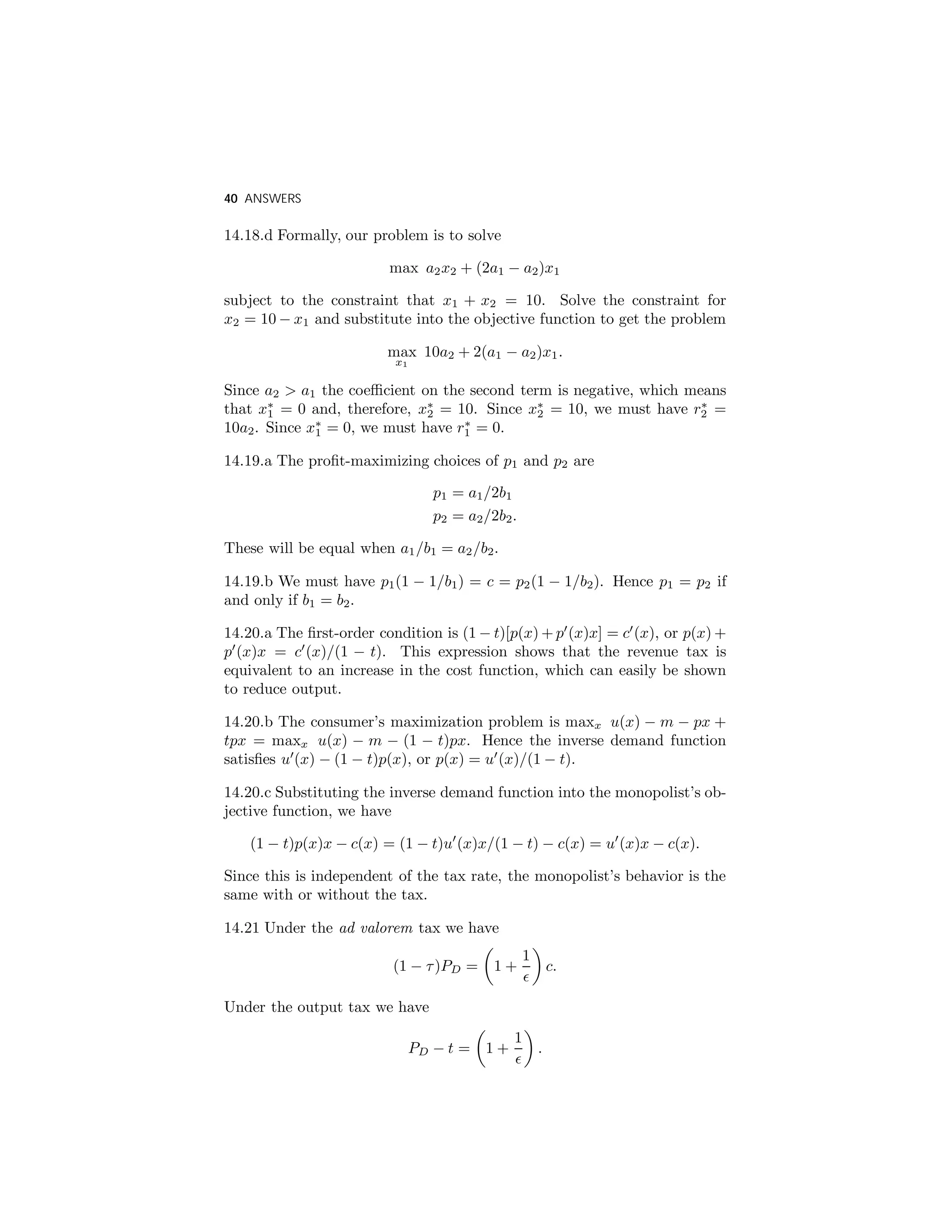 Varian, microeconomic analysis, solution book | PDF