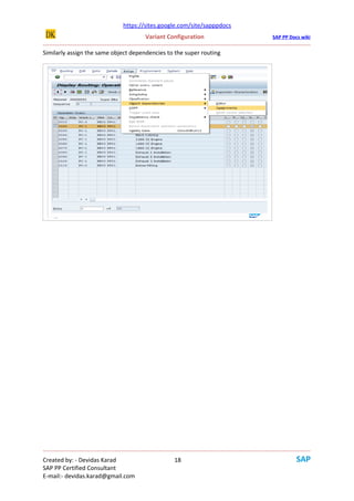Sap Variant Configuration Routing Variant Configurition in SAP: Beginners Guide | www.sapdocs.info