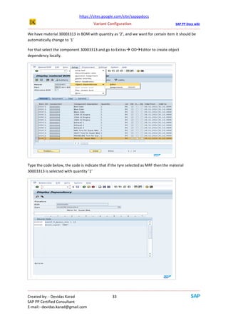 Variant Configurition in SAP: Beginners Guide | www.sapdocs.info