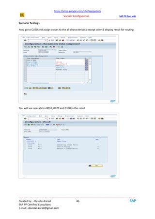 Sap Variant Configuration Routing Variant Configurition in SAP: Beginners Guide | www.sapdocs.info