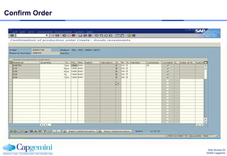 Confirm Order




                 Slide Number 62
                ©2008 Capgemini
 