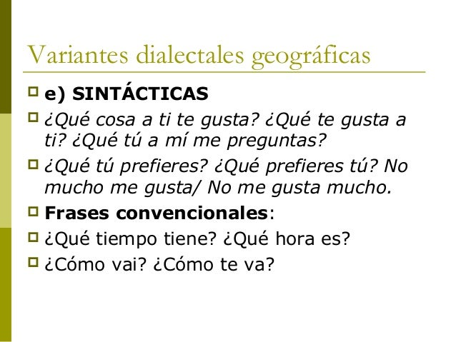 Variantes dialectales