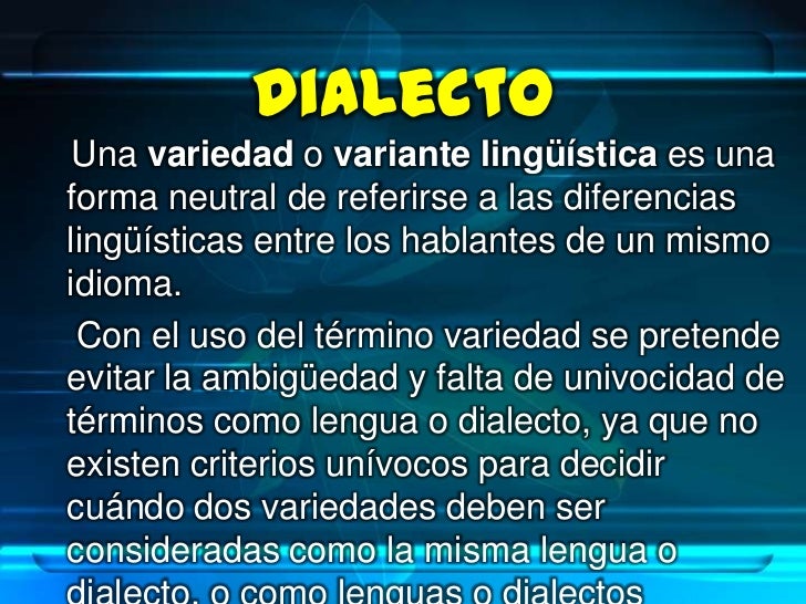 Variantes dialectales