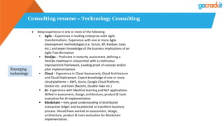 Consulting resume – Technology Consulting
Emerging
technology
 