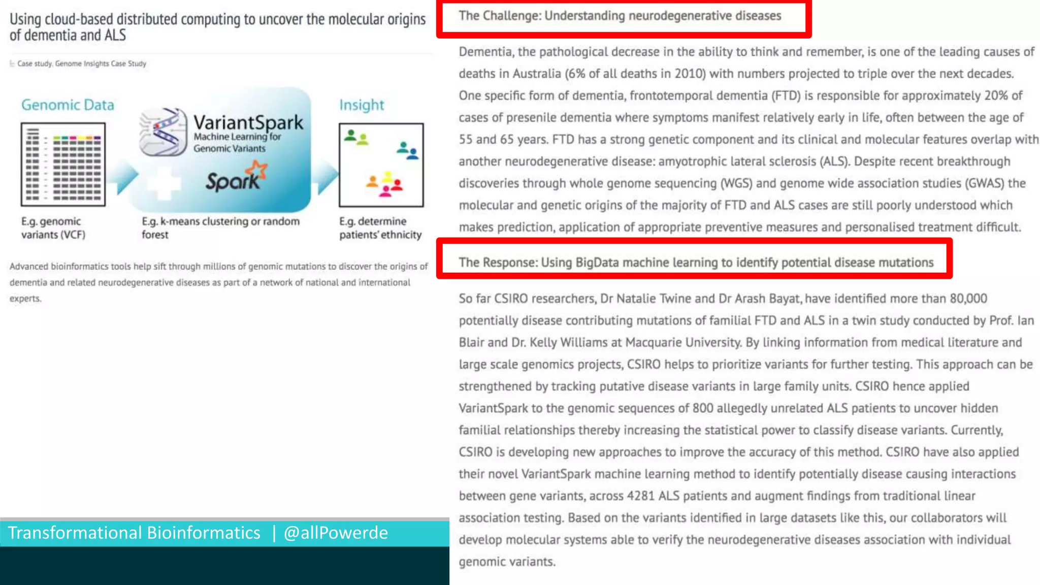 Transformational Bioinformatics | @allPowerde
 