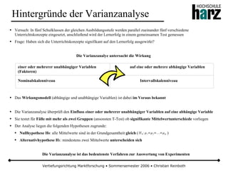 Varianzanalyse
