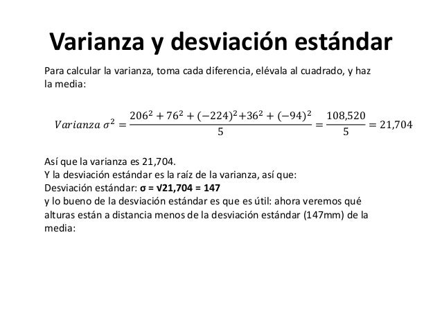 Varianza y desviación estándar