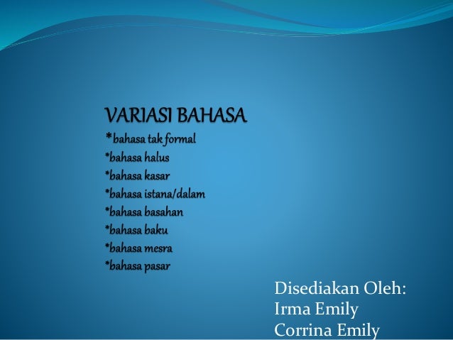 Variasi Bahasa STPM Sem3