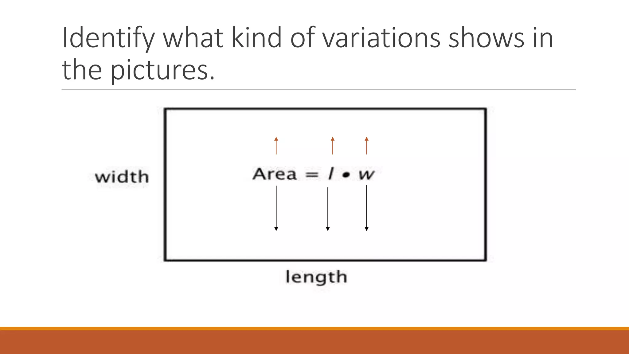 Identify what kind of variations shows in
the pictures.
 