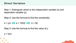 Different Types of Variations in Mathematics | PPTX