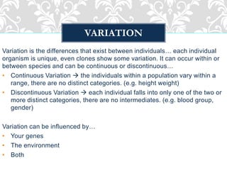 Variation & Evolution | PPT