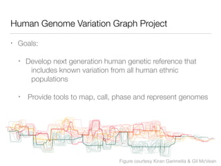 Human Genome Variation Graph Project
• Goals:
• Develop next generation human genetic reference that
includes known variat...