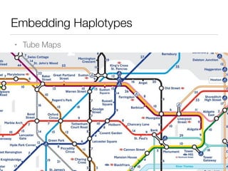 Embedding Haplotypes
• Tube Maps
Wolfgang Beyer

 
