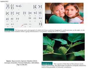 Rashmi M G
Source: Klug cummins, Spencer, Palladino (2012),
Concepts of Genetics, Pearson Publication, 10th Edition,
Page no.200,201
 