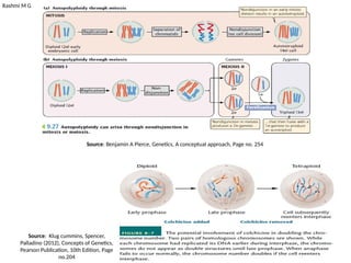 Rashmi M G
Source: Benjamin A Pierce, Genetics, A conceptual approach, Page no. 254
Source: Klug cummins, Spencer,
Palladino (2012), Concepts of Genetics,
Pearson Publication, 10th Edition, Page
no.204
 