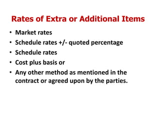Additional Rates Variations in works contracts | PPTX