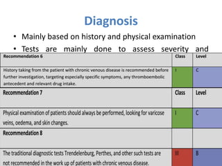 Diagnosis
• Mainly based on history and physical examination
• Tests are mainly done to assess severity and
anatomic distribution to guide further therapy
• Non-invasive tests
• Invasive tests
 